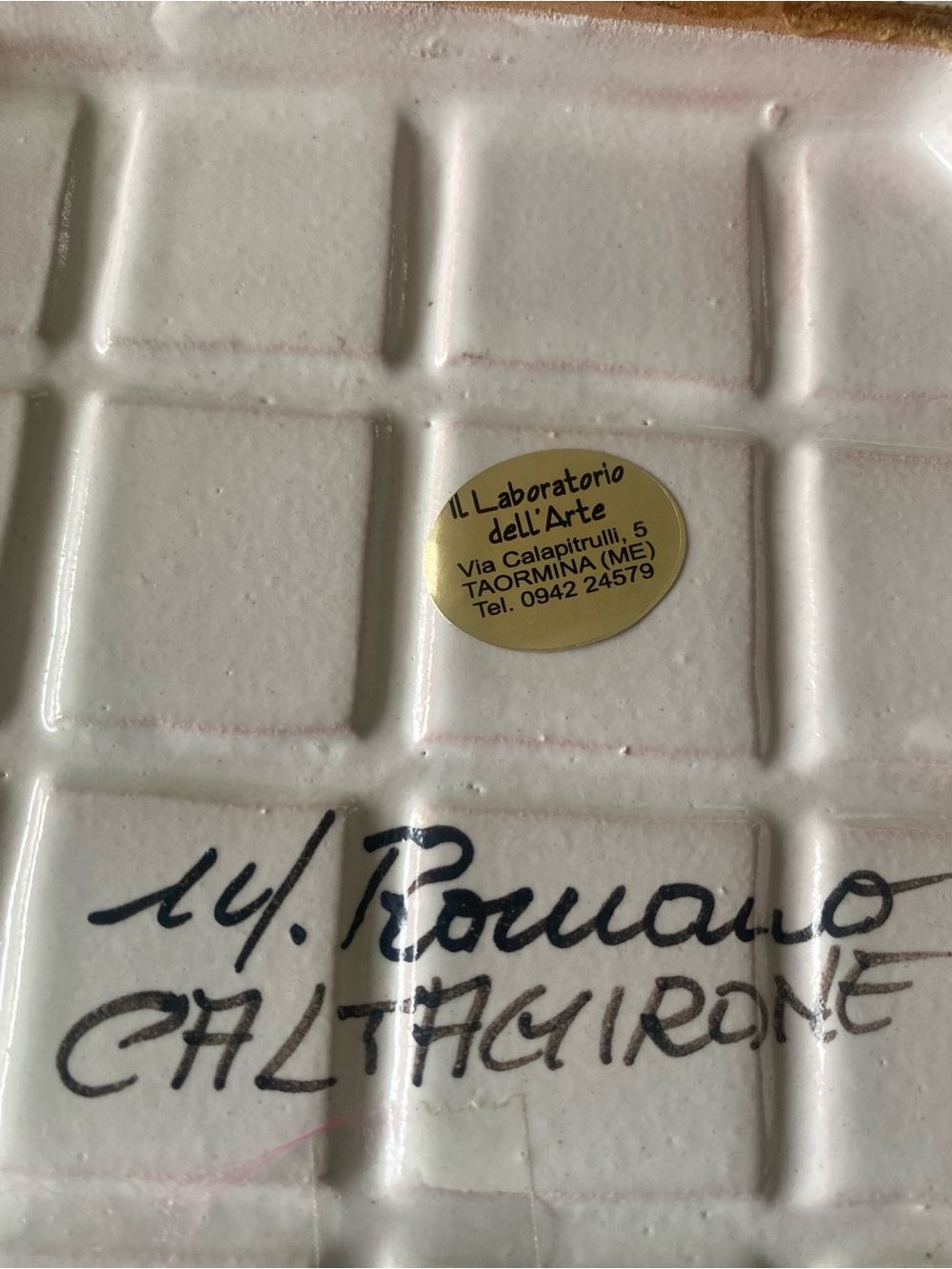 Hand-Painted Ceramic Wall Tile in Green and Yellow 6x6 - Picture 5 of 6